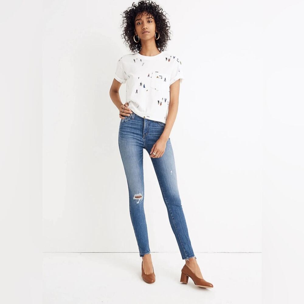 Madewell Jeans 10" High-Rise Skinny‎ Jeans Drop Step-Hem Edition size 25